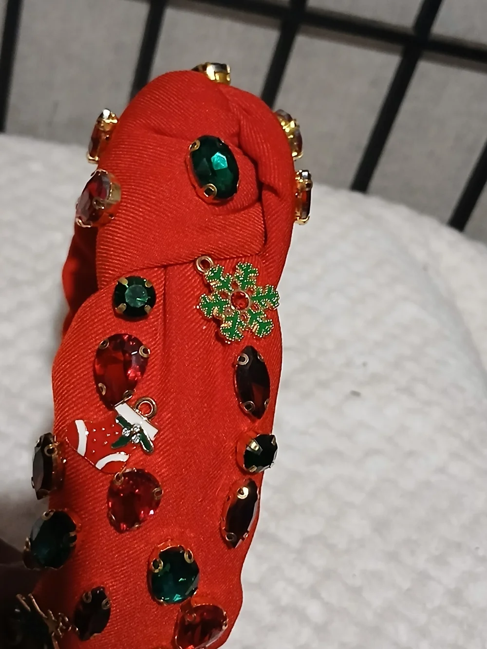 Embellished Red Padded Headband